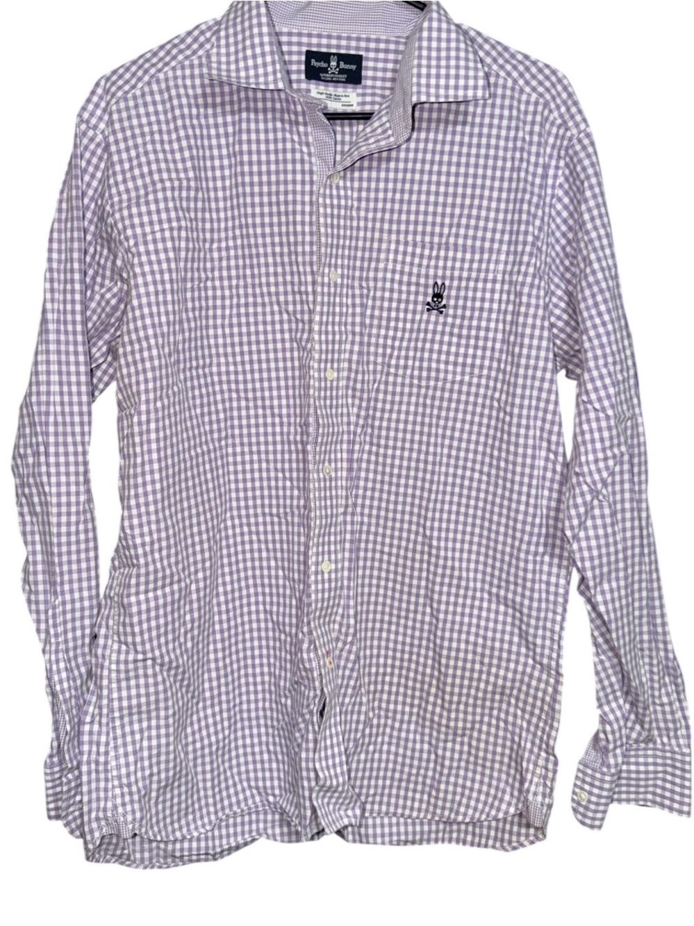Psycho Bunny Lavender Gingham Button-Down Shirt